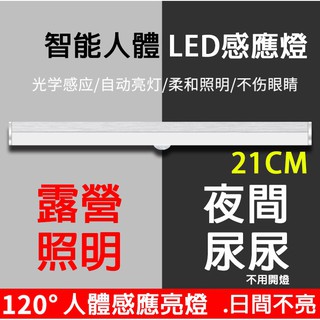 【台灣現貨】磁吸感應式燈管 小夜燈 警示燈 超廣角LED 21cm便攜 鋁合金 充電式 露營燈 夜燈 手電筒 照明燈管