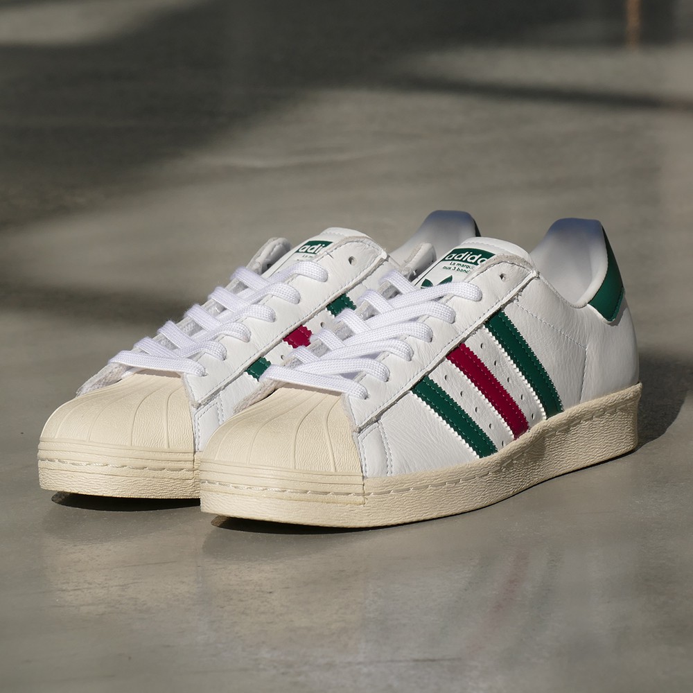 Double AK ADIDAS ORIGINALS SUPERSTAR 80S CQ2654 男鞋白綠紅貝殼頭| 蝦皮購物