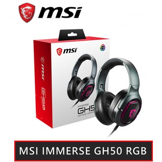 MSI Immerse GH50 電競耳機 RGB 7.1 聲道 耳罩式電競耳機 電腦耳機 遊戲 頭戴式 耳罩 廠商直送