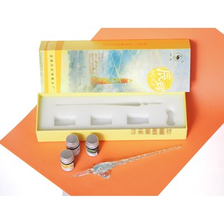 【汶採】臺灣現貨 手工製作玻璃筆「辰輝」金粉蘸水筆禮盒 玻璃筆 蘸水筆禮盒 玻璃筆 鋼筆 沾水筆 水晶筆