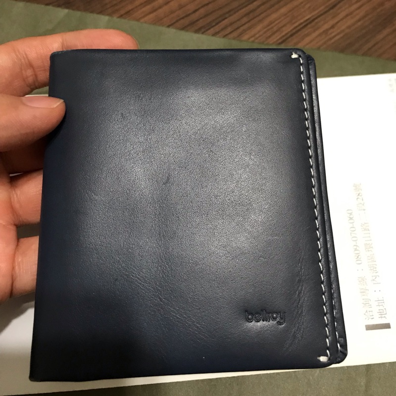 bellroy Note Sleeve Wallet 經典直式真皮皮夾 藍
