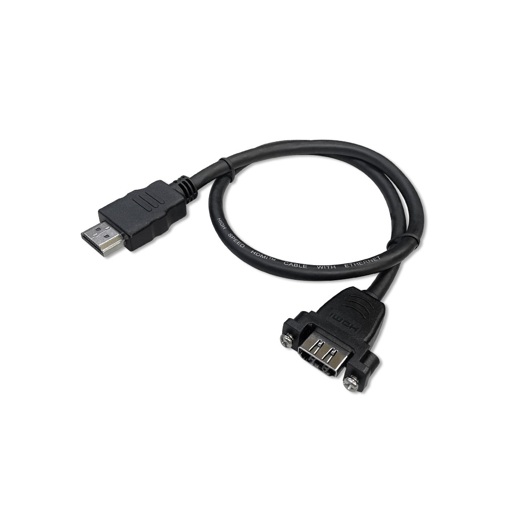 HDMI 4K 60Hz 帶鎖孔 HDMI 公母 延長線 面板帶耳 螺絲 鏍母 裝潢固定面板 HDMI 線 頭