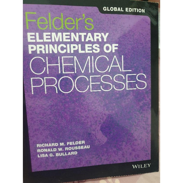 Elementary Principles Of Chemical Processes  質能均衡 WILEY