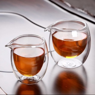 ［現貨］耐熱防燙雙層玻璃茶海［臺灣製造］ 公道杯 茶具 茶杯 居家生活 奶茶杯 熱拿鐵 咖啡豆 咖啡 咖啡杯