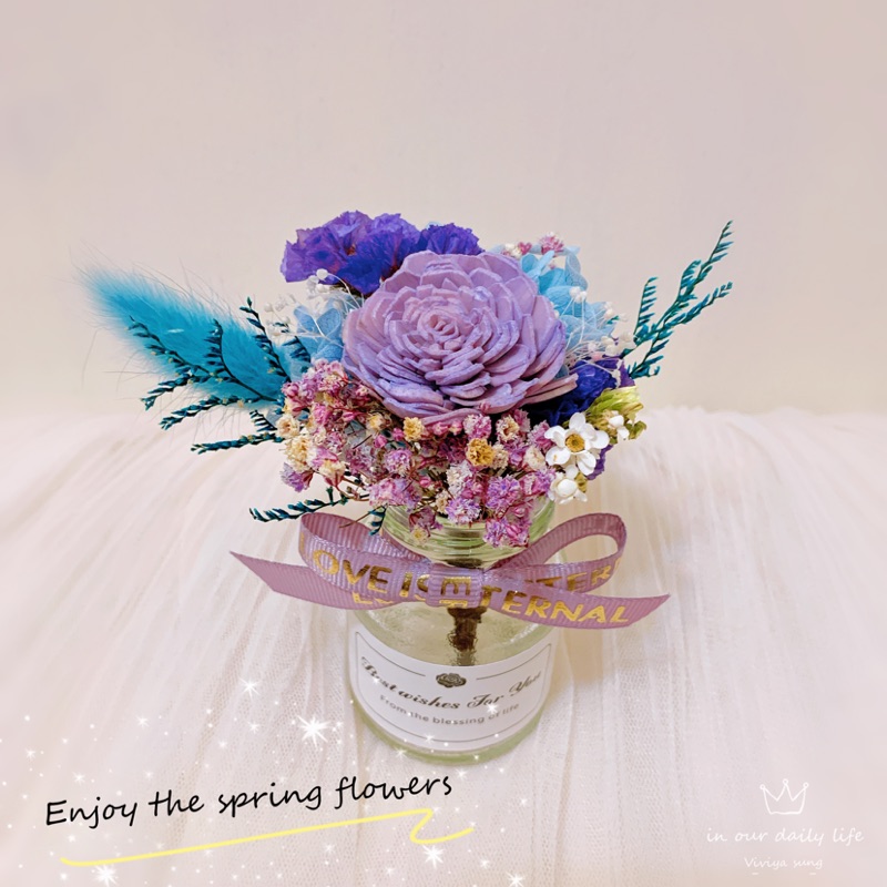 生活裡的小美好可愛小瓶花 捧花情人節花束畢業花束生日花束永生花玻璃罩永生花音樂盒 蝦皮購物