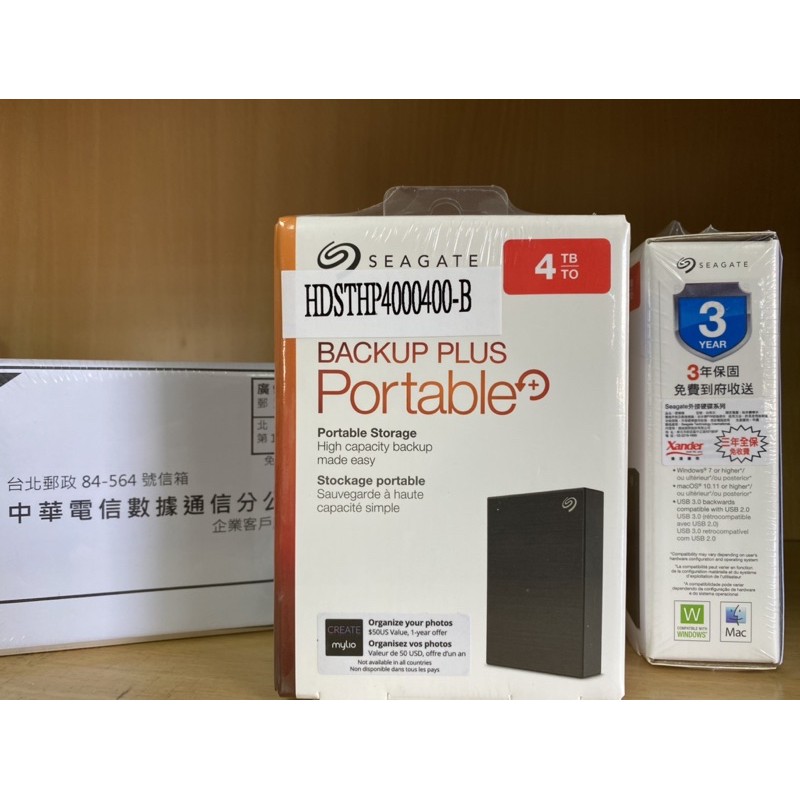 全新/建達三年保 Seagate Backup Plus Portable 4TB USB3.0 2.5吋行動硬碟