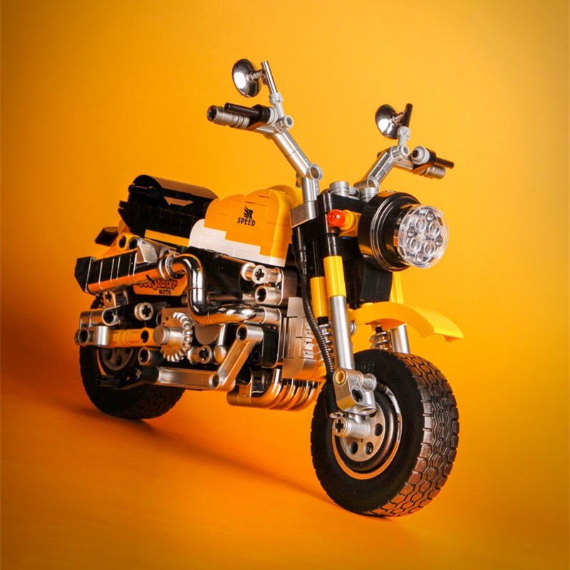 爆款推薦兼容樂高摩托車積木越野跑車重型機車立體模型益智玩具男孩子拼裝