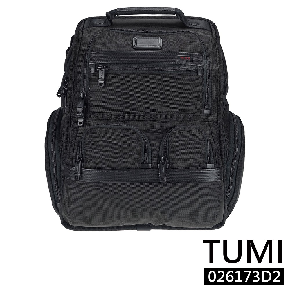 TUMI Alpha 2 系列 男士商務彈導尼龍15吋電腦後背包 (黑)