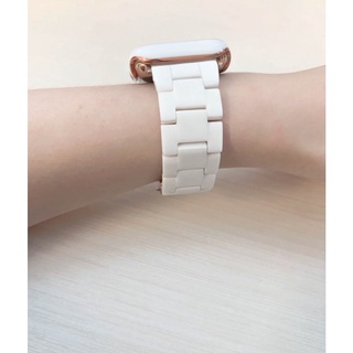 【多色促銷中】 透氣防水 樹脂金屬錶帶 適用Apple Watch 9 8 代 SE 40 44mm 41 45mm