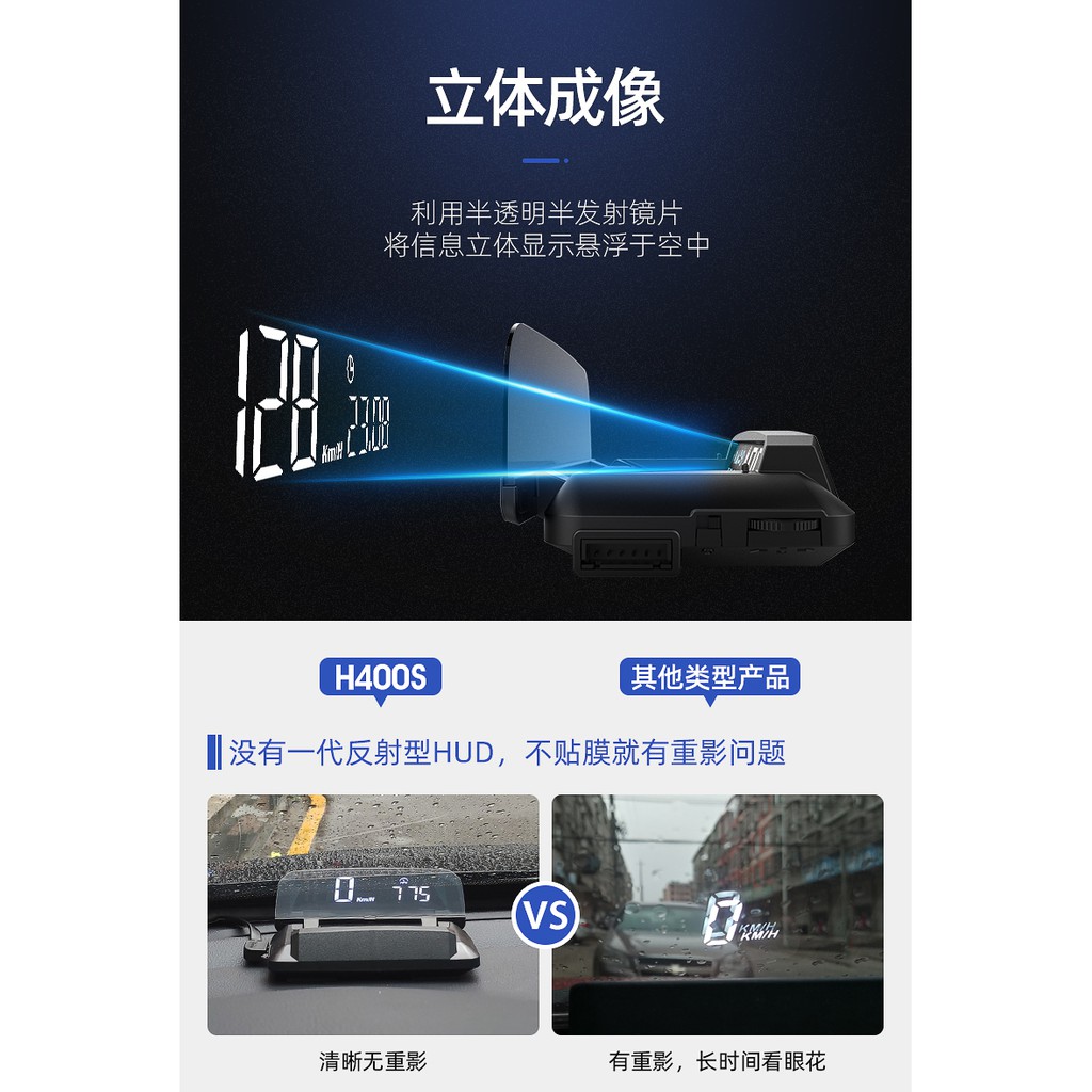 H400s H400 OBD OBD2 HUD 抬頭顯示器(台灣版)