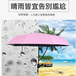 新品夏日馬卡龍 黑膠摺疊自動傘，輕巧好按開關（附影片）