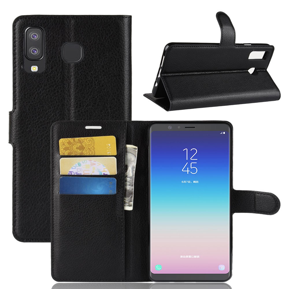 SAMSUNG 荔枝皮手機殼適用於三星 Galaxy A9 Pro A8 Plus 2018 A80 A90 5G A9