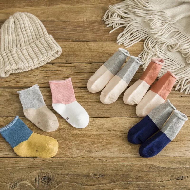 0-2歲寶寶中童襪 不勒腳 童襪 0-6m 6-12m 新生兒襪 保暖童襪 無骨鬆口寶寶襪 卷邊系列小童寶寶襪