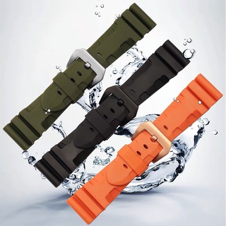 PANERAI 22 毫米 24 矽膠錶帶運動防水替換手鍊適用於沛納海男士手錶矽膠錶帶