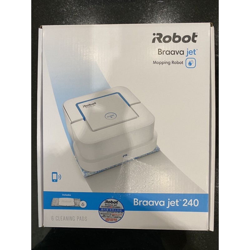 iRobot「買到賺到」 jet 240 拖地機器人 多贈二顆電池與五片可水洗擦地布(價值超過1000)
