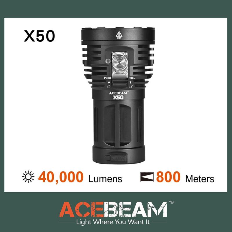 【電筒發燒友】ACEBEAM X50 40000流明 800米射程 XHP70.2 USB-C快充 探照燈 泛光型手電筒