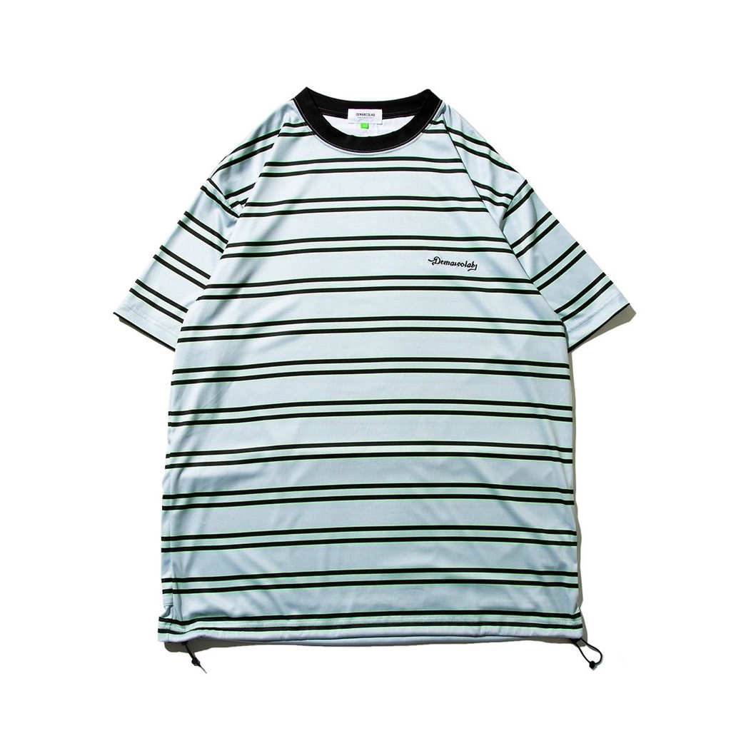 【Nexhype】DEMARCOLAB SUPER RECORD STRIPED TEE (Grey)