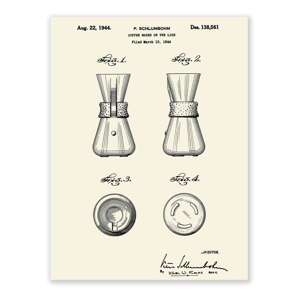 美國 CHEMEX 1944年專利海報 三人份木柄