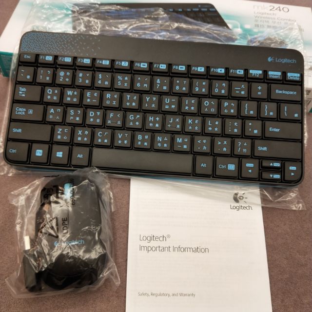 羅技logitech MK240無線滑鼠鍵盤組(黑)全新