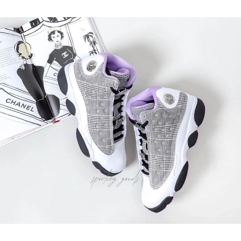 S.G AIR JORDAN 13 (GS) Houndstooth 千鳥格紋 灰白紫 大童 女鞋 DN3938-015