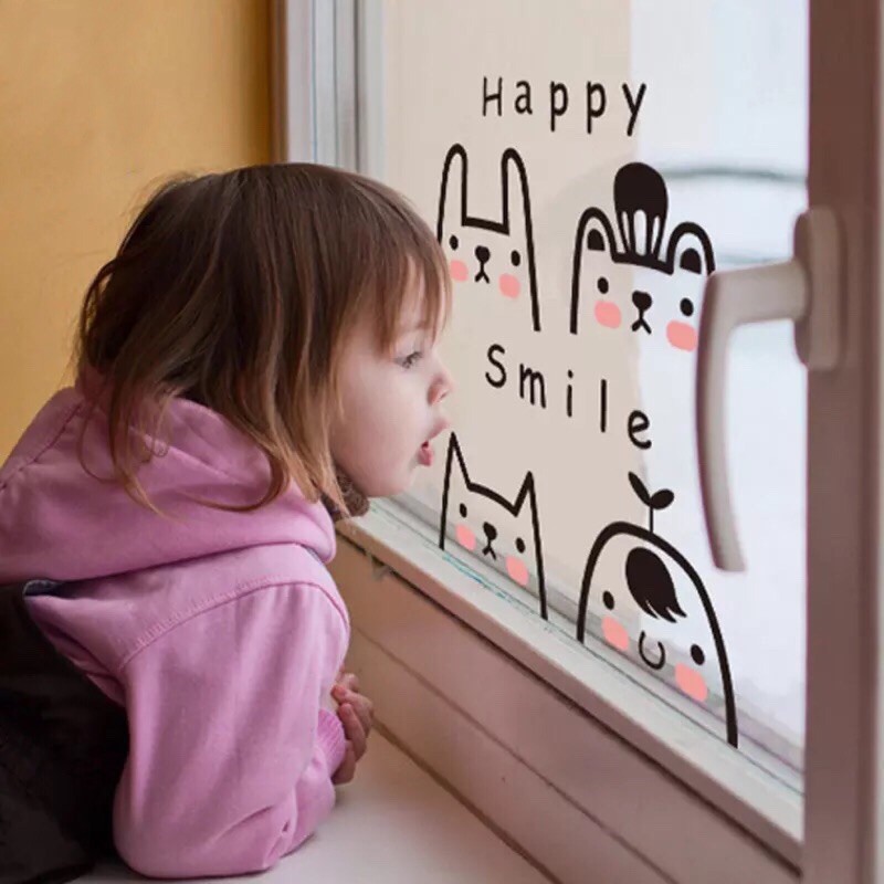 北歐笑臉壁貼 窗貼 可愛 漫畫 客廳 裝潢 店面裝潢 兒童房