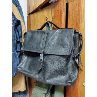 【KOM】Cumar Italy leather bag 斜背 公事包 手提包 真皮 黑色