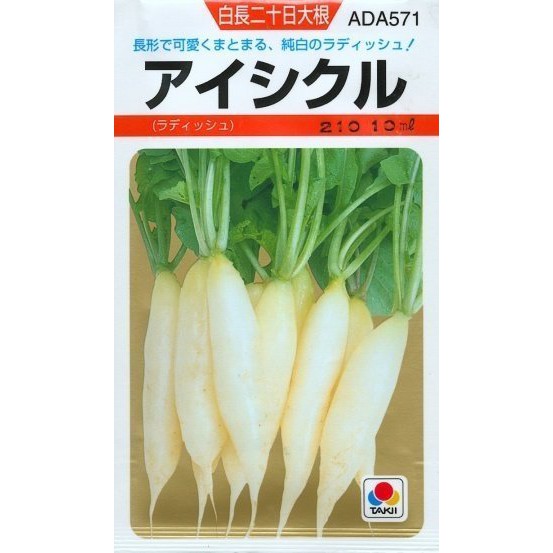 大包裝蔬菜種子l321 白長二十日大根 速成的可愛小蘿蔔品種 蝦皮購物
