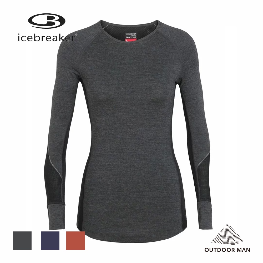 [Icebreaker] 女款 ZONE 網眼透氣保暖長袖上衣-BF260 (IB104477)