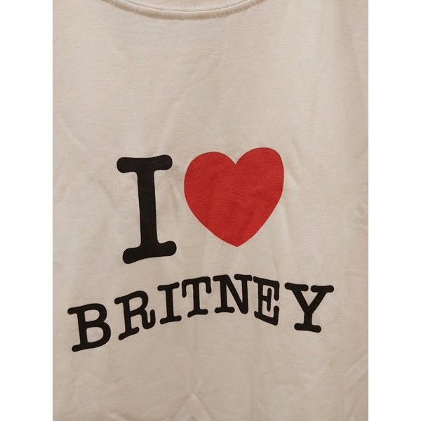 (全新) 美國GILDAN I LOVE BRITNEY T shire (XL) 白T 白色上衣 T恤 素色 長T