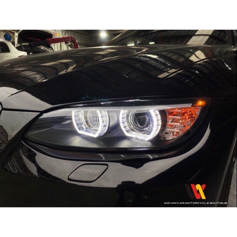 威鑫汽車精品 BMW E92 E93 專用仿新款LED光圈大燈 直上免編程 E90 M3也可以安裝 一組14500元起