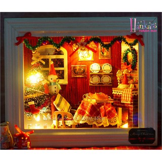 ☆[Hankaro]☆ DIY系列歡樂聖誕迷你模型袖珍屋相框 (批發另洽)