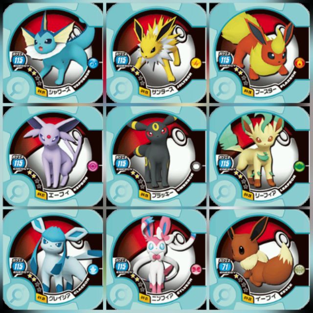 【台10彈-伊布家族】Pokemon Tretta 卡匣《水伊布、雷伊布、火伊布、太陽、月亮、葉、冰、仙子伊布、伊布》