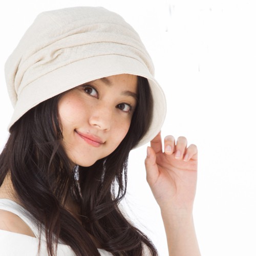(0207米色)日本(QUEEN-HEAD) 抗UV天然素材小顏防曬帽