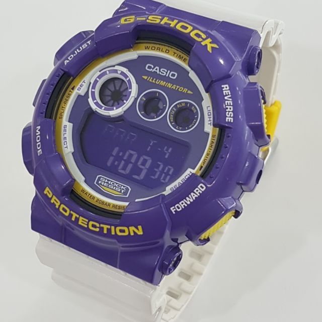 【私藏現貨特賣】CASIO G-SHOCK 湖人色紫黃x白GD-120CS-6DR(3800元)