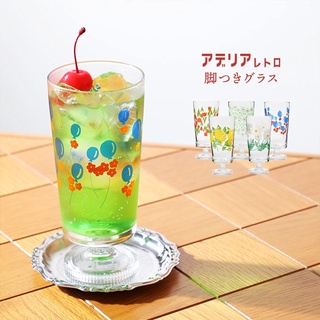 【日本ADERIA】昭和復古高腳玻璃杯305ml-共5款《WUZ屋子》玻璃杯