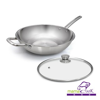 【義大利Mama cook】316不鏽鋼複合炒鍋36cm