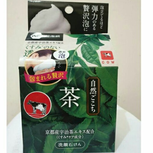 日本牛乳石鹼 COW STYLE 自然派綠茶味洗顏皂 添加玻尿酸、膠原蛋白