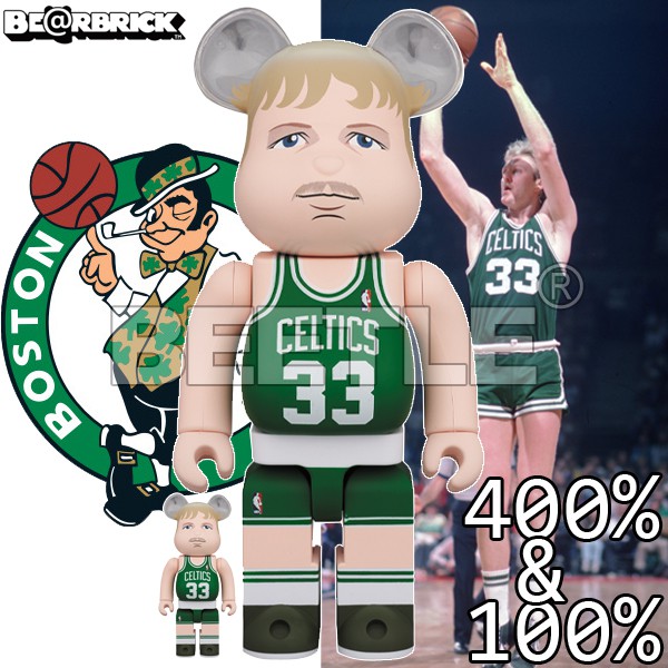 BEETLE BE@RBRICK NBA LEGENDS LARRY BIRD 大鳥柏德庫柏力克熊100 400