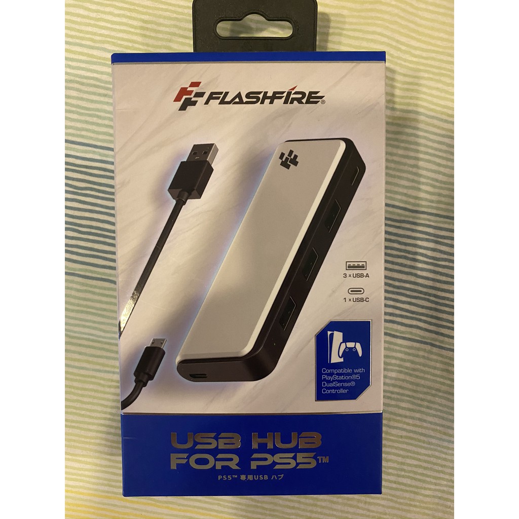 PS5周邊 FlashFire 富雷迅 HUB擴充集線器 手把擴充 3孔USB+Type-C插糟