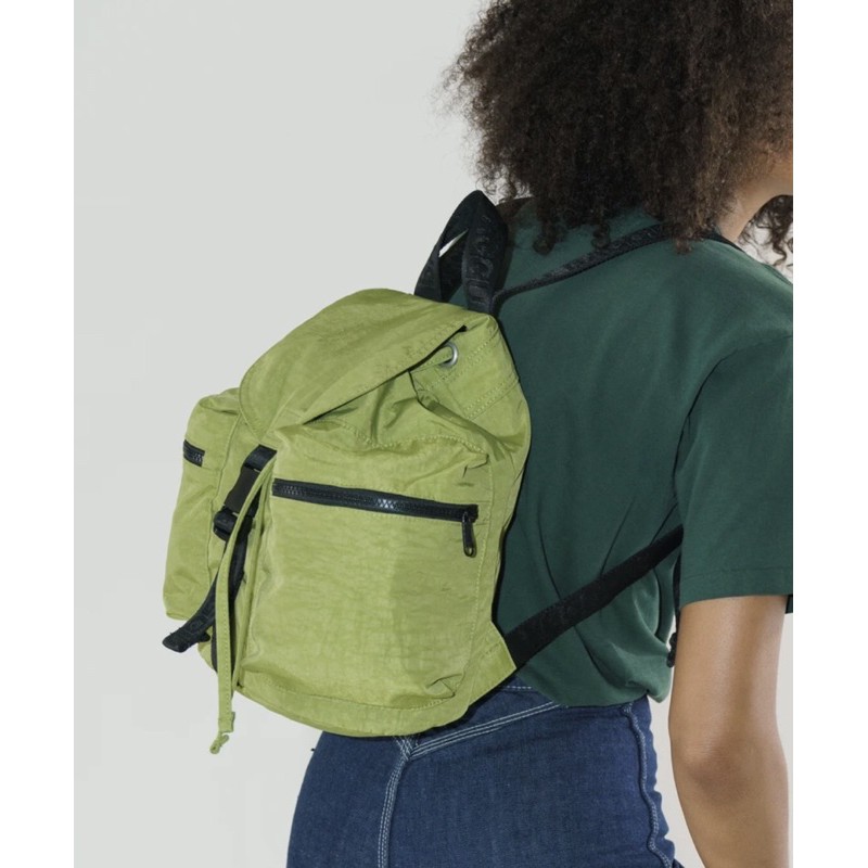 二手！紐約潮流品牌Baggu新款蘋果綠運動尼龍後背包（小尺寸/S）