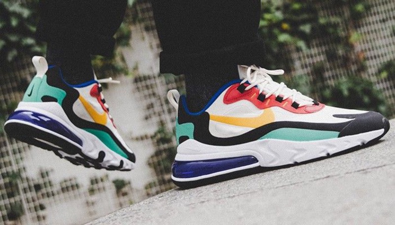 nike air max 270 react bauhaus sneakers in white