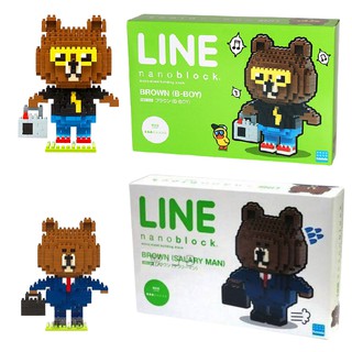 玩得購【Nanoblock 迷你積木】 LINE熊大(運動風) NBH-060/LINE熊大(上班族) NBH-061