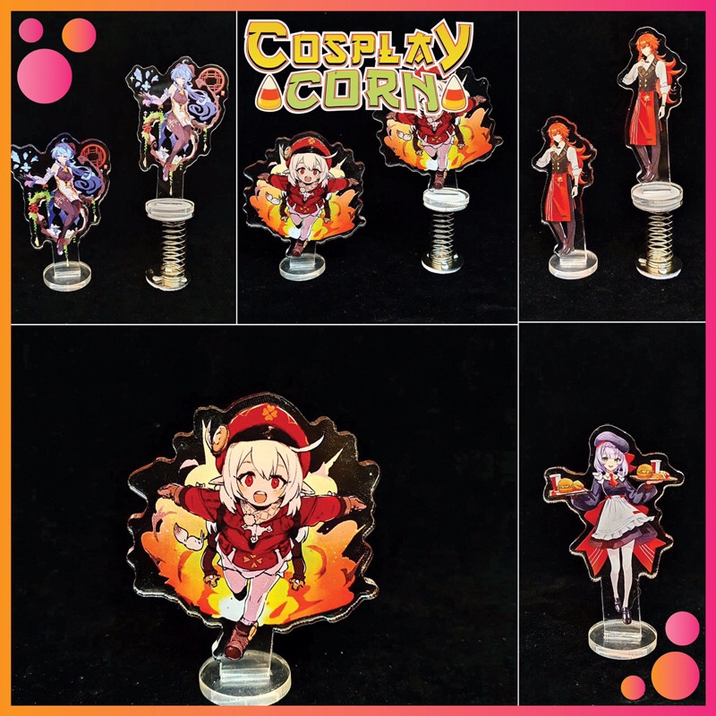 Spring Standee,Genshin Impact 遊戲的雲母雕像,具有許多可愛的角色和可愛的角色