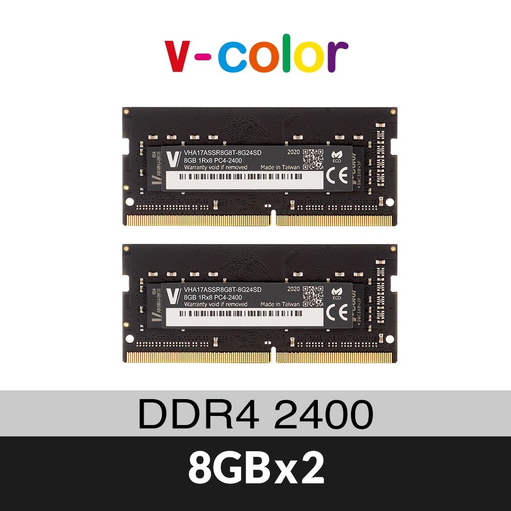 v-color 全何 16GB (8GBx2) DDR4 2400MHz Apple 專用筆記型記憶體