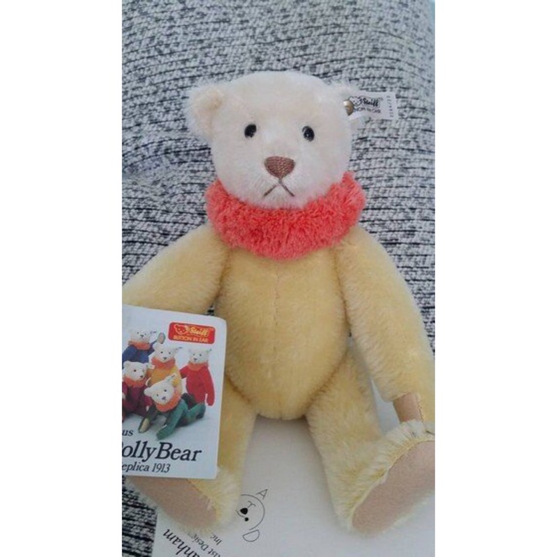 ☆☆泰迪熊-Steiff金耳扣 ☆罕見的淡黃色Dolly Bear復古熊☆(現貨/MINT/無底價)
