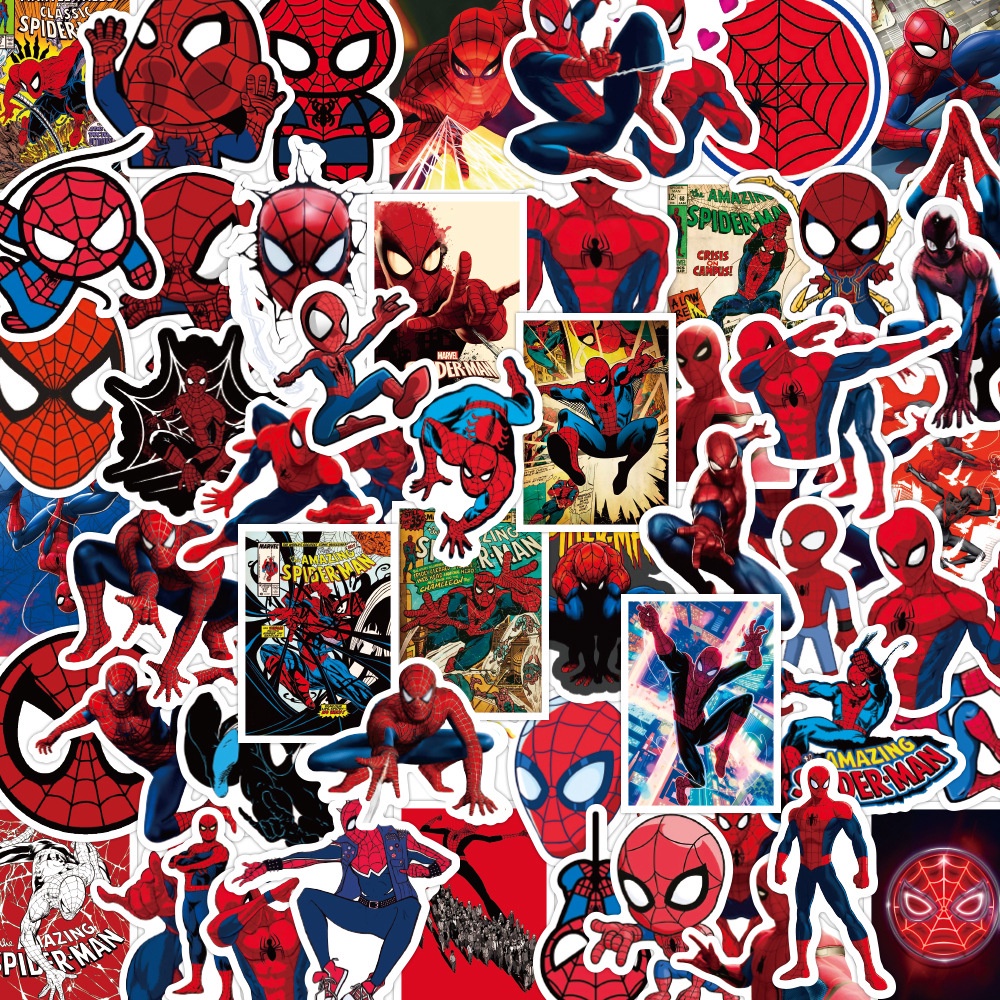 50張入 蜘蛛人 Spider-Man防水貼紙 行李箱貼紙 機車貼紙 筆電貼紙 塗鴉貼紙