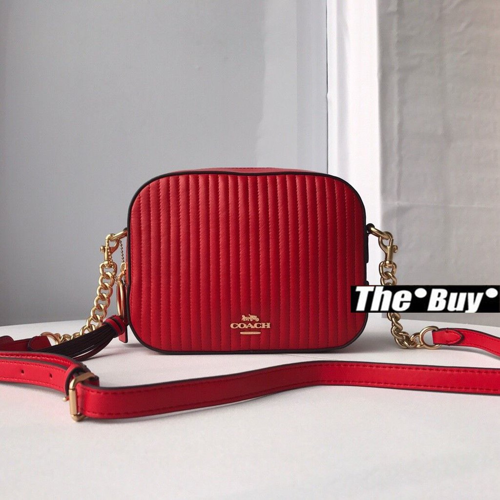 Thebuy Coach 31014絎縫羊皮包流蘇拉環相機包女士小方包美國設計時尚精品美國代購 蝦皮購物