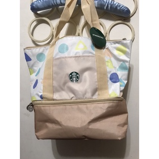 全新Starbucks 星巴克兩層便當、多用途袋，下層保溫、冷袋，30*25*15公分