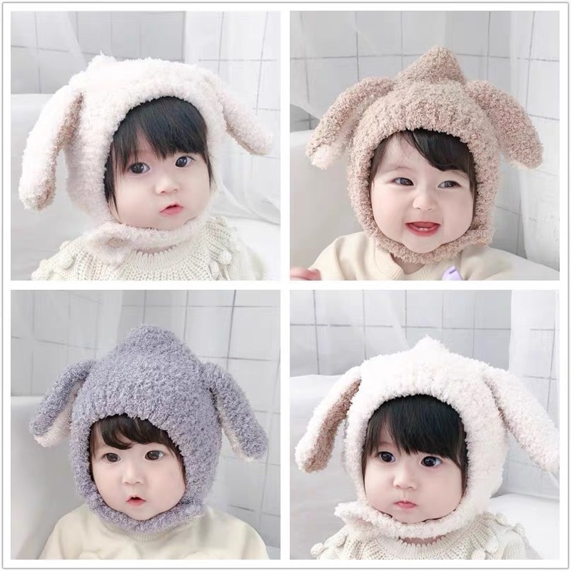 秋冬新款 嬰兒兔子長耳朵保暖毛帽/寶寶