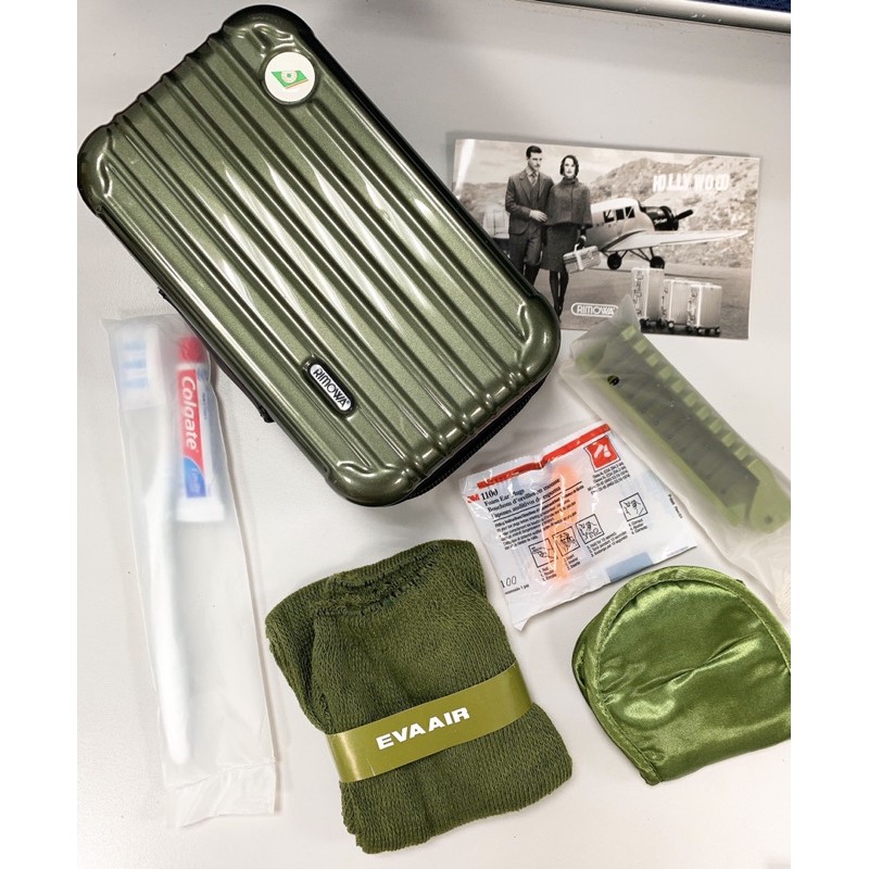 【全新】✈️ 長榮航空 EVA AIR Rimowa 聯名 絕版 過夜包 盥洗包 橄欖綠 硬殼 航空迷 航空 皇璽桂冠艙